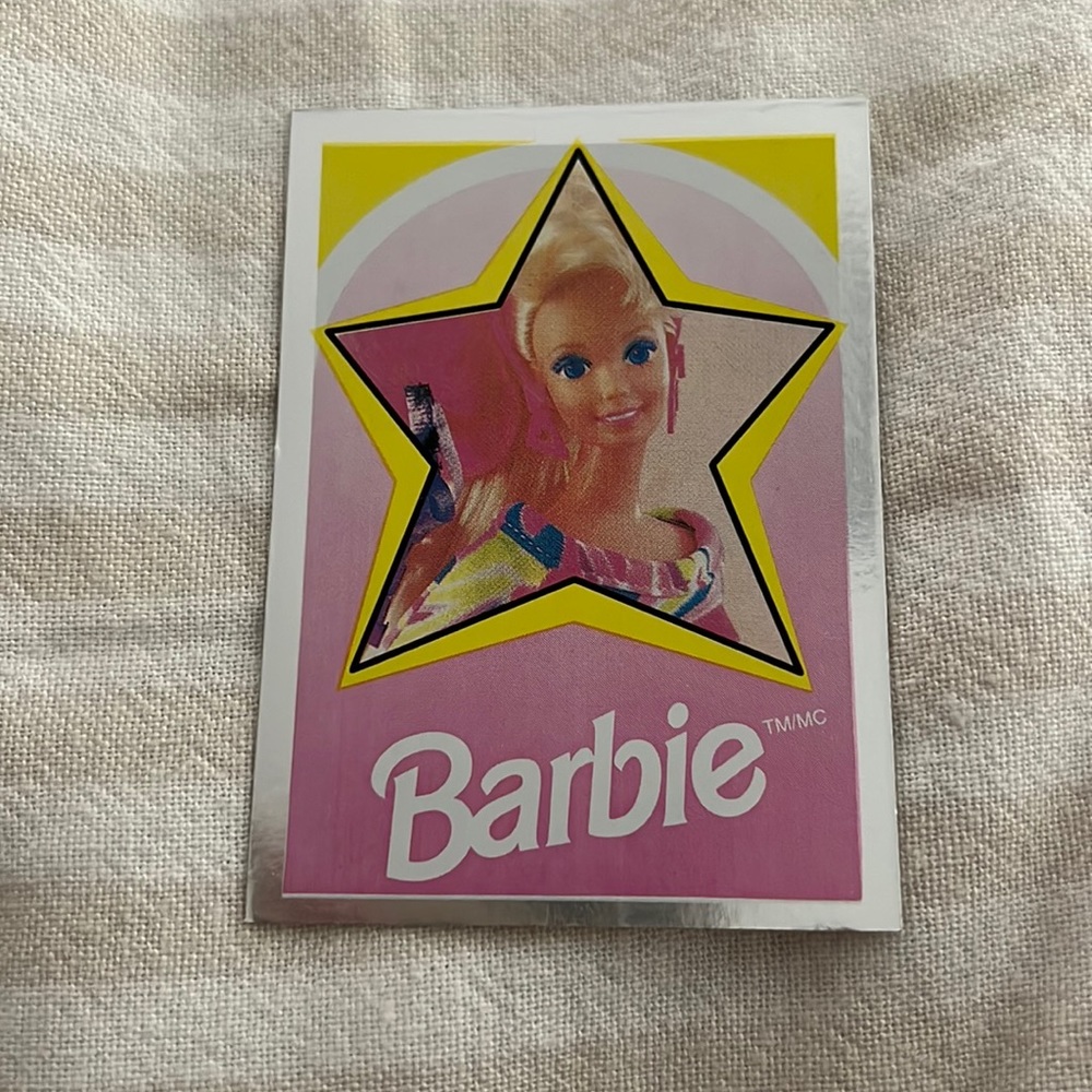 Vintage Barbie foil sticker 1992 panini